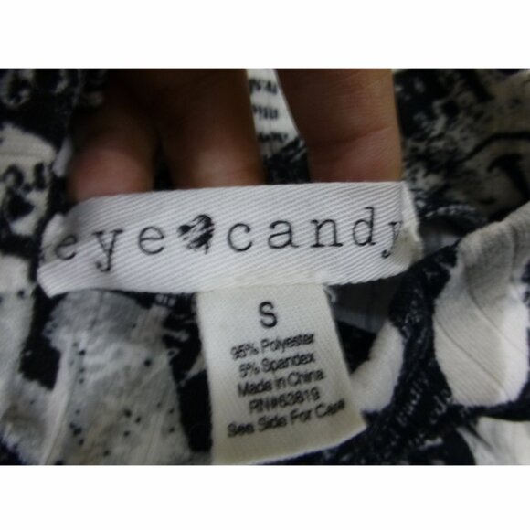 Newspaper Graphic Long Sleeve, High Neck, Cut Out At Chest Top - Picture 4 of 9